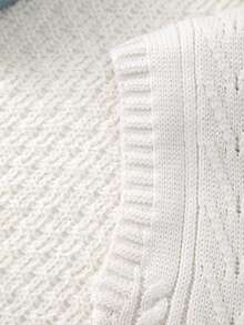 男婴春夏学院风纯色针织背心毛衣 - 白色 - 查看 4
