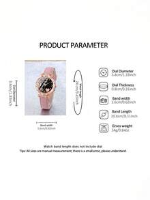 Bộ 6/5 đồng hồ nữ mặt tròn thời trang và thanh lịch đồng hồ thạch anh hình pháo hoa kèm vòng đeo tay hình lá thích hợp đeo hàng ngày làm quà tặng Giáng sinh cho nữ trang trí sinh nhật/lễ hội tốt nghiệp trở lại trường ngày lễ du lịch ngày lễ tình nhân quà tặng hoàn hảo cho phụ nữ (không bao gồm hộp) - Nhiều màu - Xem 9
