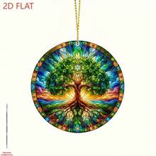 1 Piece 2D Flat Acrylic Retro Tree Of Life Acrylic Sun Catcher Pendant, No Stains, No Feathers, No Electricity, Suitable For Home, Garden, Porch Decoration And Thoughtful Gifts For Family And Friends, Can Be Used During 11 Festivals - 丙烯酸纖維 - 查看 4