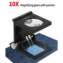 lbyMeichoon Lupa Plegable De 10X Microscopio De Metal para Computadora Plegable Lupa con Luz LED para Lente óptica Textil UC5030 - Multicolor - Ver 2