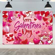 Charming Pink And Red Valentine's Day Banner - Ideal For Room Decor, Party Backdrop, And Celebration - Multicolor - View 5