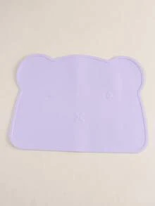 1pc Bear-Shaped Customizable Name Cartoon Placemat, Suitable - Portable Foldable Silicone Mat - Multicolor - View 13