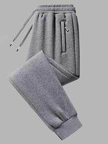 1pc Women's Durable Drawstring Waist Jogger Pants, Loose Fit Casual Sweatpants For Running, Fitness, Spring/Summer - Grey - View 1