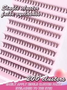 200 Clusters Of 30P, 8-14mm Mixture, Length C, Loose Stripes, Simple Makeup For Large Eyes, Eyelash Clusters, Personal Eyelashes - Black - View 4