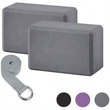 Essentials Yoga Block 2 Pack & Yoga Strap Set(Gris) - Multicolor - Ver 2