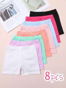 8 chiếc quần short nơ màu trơn cho trẻ em, quần short an toàn mỏng, thích hợp mặc hàng ngày - Nhiều màu - Xem 11