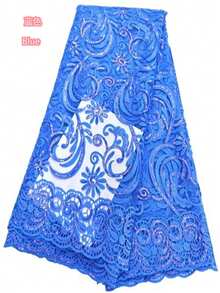 5 Yards/1 Yard High Quality French Mesh Lace Fabric, African Lace Embroidery, Nigerian Sequin Sheer Lace, Suitable For Sewing, Party, Wedding Fabric, Green - Multicolor - View 15