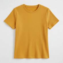 Men's Casual Slim Fit T-Shirt, Basic Dressy Style - 黃色 - 查看 9