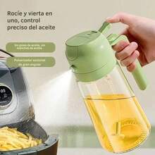 Dispensador Y Pulverizador De Aceite De Cocina Botella De Vidrio 2 En 1 De 470 Ml Para Cocinar - Verde Oliva - Ver 8