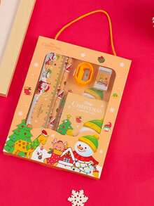 6pcs Christmas Gift Stationery Set - Portable Pencil Case With Santa Claus, Reindeer And Holiday Patterns - Suitable For Students And Office Use - Perfect Christmas Gift, Holiday Design, Durable Plastic, Stationery Gift Box, Calligraphy And Stationery Set, Stationery Countdown Calendar, Christmas Pens, Stationery Set, Pens, School Supplies, School Accessories, Stationery Items - Z - View 10