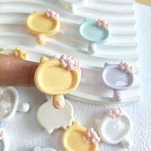10/20/30pcs Cute Pastel Cat Design Resin Flat Back Cabochons, No Holes, For DIY Crafts, Scrapbooking, Jewelry Making - Birthday Party Decor - Cat Themed Items, Scrapbook Supplies, Quirky Design, Glossy Finish - Random Colors - Cat Mirror - View 3