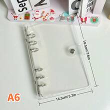 1本A6/A7/A8透明单扣活页笔记本/贴纸簿，IDOLME透明单扣软皮活页手册，PP透明内页替换芯，便携式贴纸簿，大容量，适用于KPOP专辑、贴纸收纳、DIY手册、剪贴簿、笔记本、计划本、学生新学期用品、办公用品、宅文化活动等。 - 無色 - 查看 11