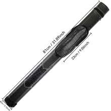 Pool Cue Case With Accessories Bag & Adjustable Strap - Crocodile Pattern Stitched Design, Portable Billiards Travel Storage (1/2 Structure)