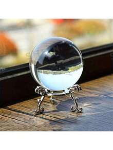 1pc Handmade Clear Glass Ball, Creative Photography Prop, Crystal Ball Decor, Suitable For Christmas Decoration, Home Decor, Party Decor, Thanksgiving Gift