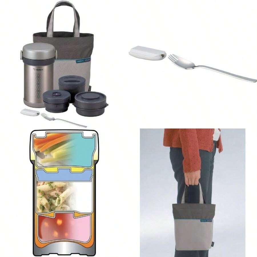 Zojirushi -NCE09 Recipiente de Acero Inoxidable de Cierre Vacío para El Almuerzo(Stainless 1) - Multicolor - Ver 1