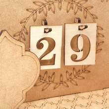 1件斋月倒计时日历木制开斋节装饰品 DIY工艺品家居装饰伊斯兰穆斯林派对礼品装饰 - 彩色 - 查看 4