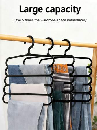 1pc S-Shaped Multifunctional Five-Layer Coat Rack Non-Slip Space-Saving Wardrobe Storage Rack Portable Clothing Storage Rack Suitable For All Seasons Hangers Wall-Mounted Coat Rack Multi-Layer Hangers For Home, Small Space And Baby Room Storage