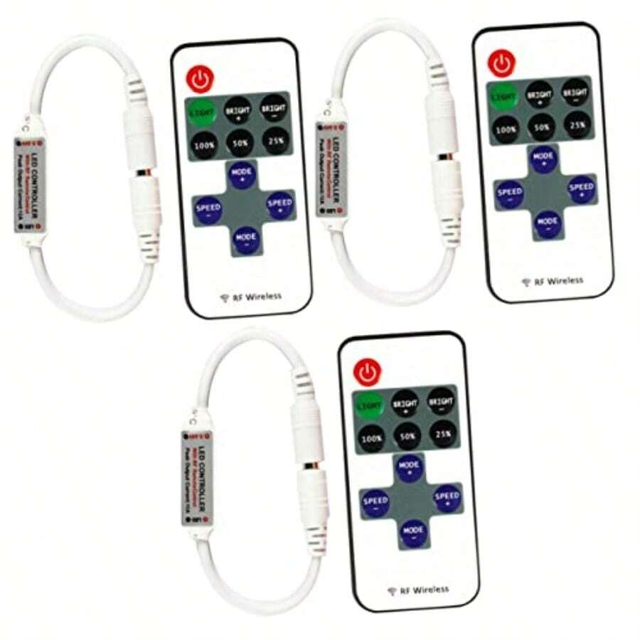 MX  DOITOOL Controlador De Tira  Rgb Con Mini Control Remoto Ajuste De Brillo 10 Niveles 8 Modos Dinamicos Para Iluminacion Decorativa De Hogar - blanco - Ver 1