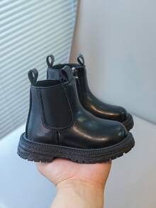 Girls' Boots 2025 New Autumn/Winter Short Boots, Children's Fashion Boots, British Style Retro Boys' Boots - Black - View 6