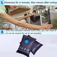 100克/200克可重复使用硅胶汽车除湿袋 - 非常适合汽车内饰或家居使用，可吸收水分，防止潮湿、高湿度和冷凝，春夏必备，伴娘礼物，房间、卧室装饰，海滩、旅行，男女皆宜，度假好物 - 彩色 - 查看 3