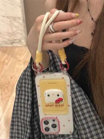 Sanrio 1pc Unisex Cute & Fashionable Hello Kitty Phone Case + 3D Kitty Accessory + Lanyard, Contrast Color Design, Waterproof Shockproof Material, Compatible With Apple 17 Series, 11/12/12 Pro, 13/14/15, 13 Pro/14 Pro/15 Pro, 12 Pro Max/13 Pro Max/14 Pro Max/15 Pro Max, 16, 16 Pro, 16 Pro Max, 17, 17 Pro, 17 Pro Max Phone Case