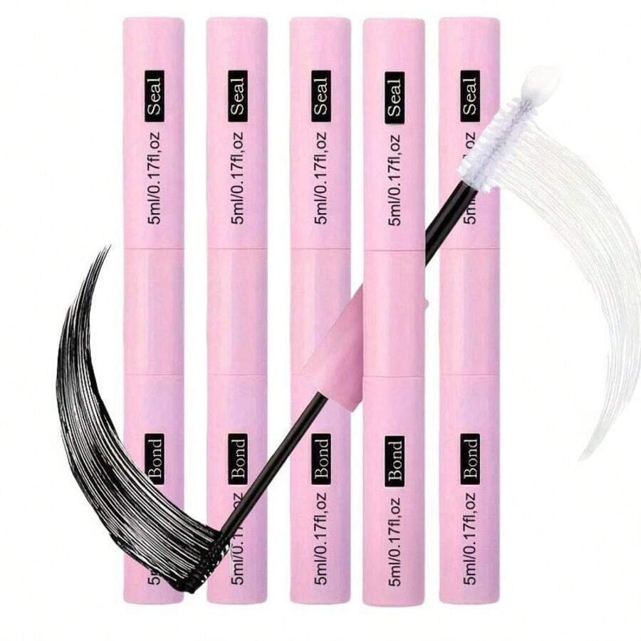 5Pcs/3Pcs/1Pc Lashes Cluster Bond & Seal & Remover For Girls Waterproof Longlasting Makeup 2In1 Glue - Hồng - Xem 1