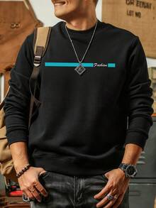 Fast fashion Hoodies | Men's Hoodies | Men's Crewneck Sweatshirt | Fashion Line Design Print Pattern | Made with fleece-lined fabric, suitable for keeping warm in winter | Men gifts | Gifts for - Negro - Ver 2