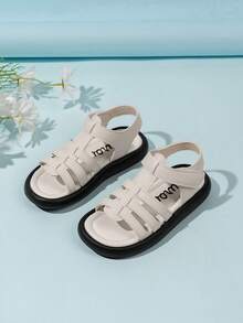 Sandal hở mũi cho bé gái, đế mềm, kiểu dáng công chúa Hàn Quốc thời trang, dễ thương, đa năng cho học sinh mùa hè. - Màu be - Xem 4