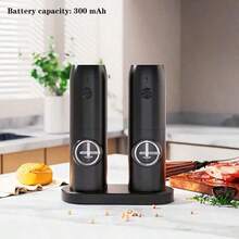 电动盐和胡椒研磨器，可充电式胡椒研磨器，配备 USB 充电线，陶瓷研磨头，自动填充式盐和胡椒研磨器，粗细可调，单手操作，非常适合厨房使用，是完美的节日礼物，厨房必备 | 现代厨房用具 | 耐用塑料 - 彩色 - 查看 5