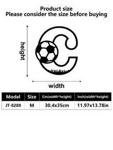 1 pieza Decoración de pared para exteriores, Logotipo inicial, Letra entrelazada de fútbol de metal, Decoración de arte de pared, Decoración de pared de metal clásica de fútbol, Material resistente, Calidad superior, Diseñado con un tema de fútbol, Adecuado para el hogar, la oficina, el dormitorio, la sala de estar, el jardín y otras escenas, Un regalo ideal para los fanáticos del deporte, Una decoración de logotipo de metal personalizada artística y moderna, Una excelente opción para regalos de inauguración de la casa, cumpleaños y días festivos, decoración de habitaciones, decoración de dormitorios, hogar - Multicolor - Ver 51