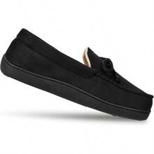 Isotoner Men's Microsuede Moccasin Slippers - 黑色+8-9 - 查看 7