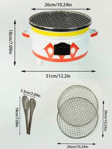 1 套便携式烧烤炉，适用于庭院、户外野餐和聚会；也可用作室内水壶泡茶炉、取暖炉、火炉和冬季家用炭炉，兼容食物夹和烧烤网 - 多色烤爐 - 查看 12