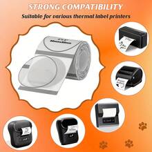 圆形热敏标签，兼容 Phomemo M110/M150/M221/M220/M120/M200/M250 标签打印机，尺寸 1.96 英寸 x 1.96 英寸（50x50 毫米），每卷 140 张，黑色底透明，100% 兼容以下型号：SUPVAN T50M Pro、Phomemo M110/M220、NETUM P1、MARKLIFE P50、CLABEL 221B/220B、PUQU AQ20/Q1、NetumScan G5、B3S、PUQU AQ20/Q1 - 彩色 - 查看 4