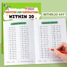 1PC Children's Math Workbook Covering Addition Exercises Within The Range Of 10-100, Interactive Educational Supplies, A Fun Addition And Subtraction Introductory Training Series Designed To Promote Early Addition Practice For Children And Enhance Their Mental Arithmetic Skills. - Multicolor - View 10