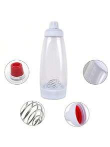 1000ml Hand-Cranked Batter Mixer Bottle Batter Dispenser,Salad Bottles, Condiment Bottles, Cooking Bottles, Kitchen Dispensing Bottles - Trong sáng - Xem 6