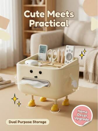 [热门选择] 带盖豪华多功能纸巾盒 - 客厅、卧室、高端塑料储物盒、咖啡桌、遥控器储物盒、家庭整理储物箱