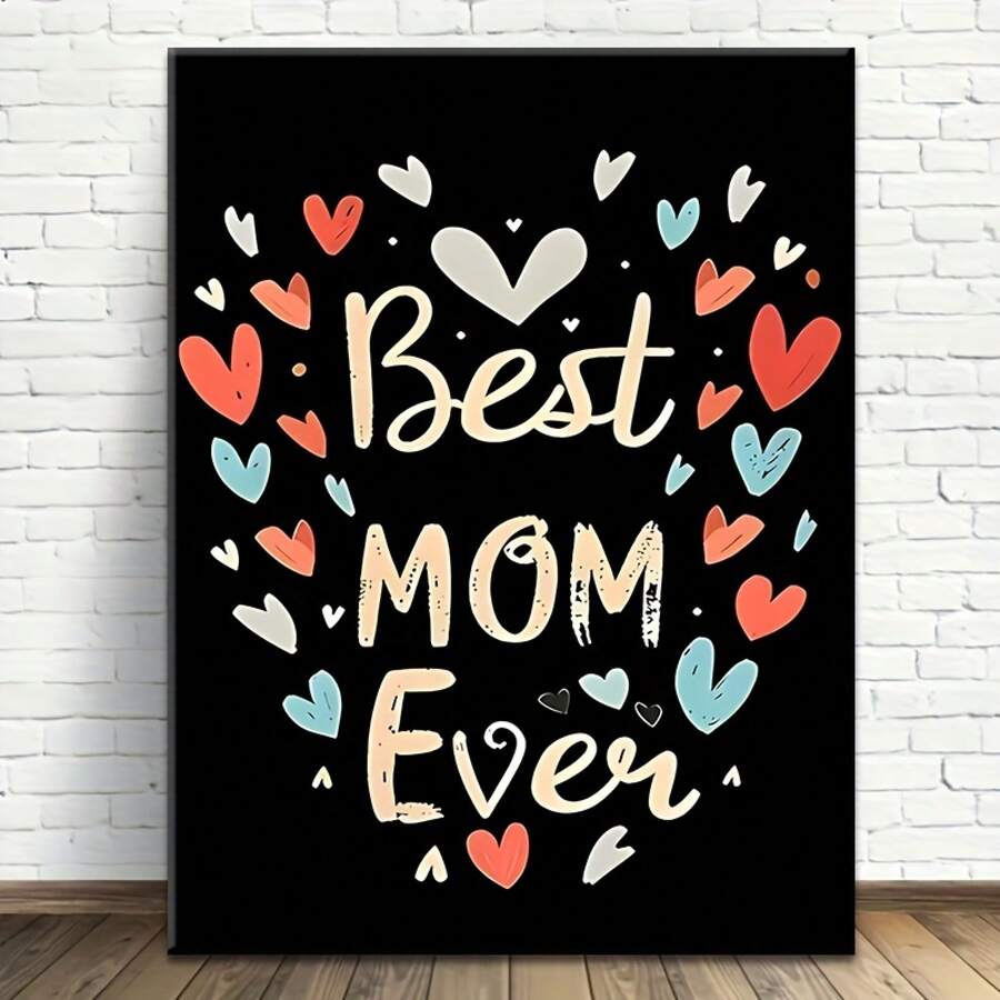 2D Plano 1 Pieza, Marco de Madera Sólida, Pintura en Lienzo 2D, Regalo de Pascua, Día de la Madre, Día de los Inocentes, Mejor Mamá, Decoración de Habitación, Decoración y Accesorios de Baño, Decoración del Hogar, Decoración de Dormitorio, Decoración de Casa de Vacaciones, Mejor Regalo - Multicolor - Ver 1