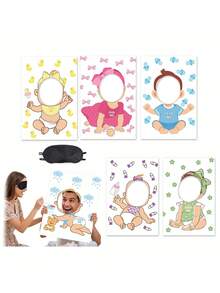Bộ trò chơi tiết lộ giới tính em bé 12 món/6 món, 6 trò chơi bịt mắt tiết lộ giới tính em bé, trò chơi vui nhộn cho tiệc cưới, trò chơi giải trí cho người lớn, quà tặng nhóm cho bữa tiệc. - Nhiều màu - Xem 7