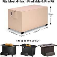 QHHOME Fire Pit Cover Rectangular 44 X 28 Inch,Outdoor Waterproof Fire Pit Table Cover Strong Tear Resistant And Fading Resistant For Rectangle Patio Furniture Fireplaces - Wheat - ColorB - View 2
