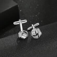 Personalized Fried Dough Twists Sleeve Nails Hollow Cufflinks Men's Shirt Cufflinks - Multicolor - View 4