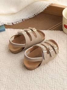 1双幼儿/婴儿露趾平底凉鞋，夏季 - 卡其色 - 查看 5