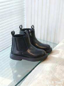 Girls' Boots 2025 New Autumn/Winter Short Boots, Children's Fashion Boots, British Style Retro Boys' Boots - Black - View 10