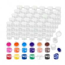 360/240/120/60/30/6pcs Empty Paint Palette Boxes, Acrylic Gouache Watercolor Plastic Empty Boxes With Lids, Mini Acrylic Paint Containers 3ml/0.1oz, Suitable For Students, Exquisite Oil Painting Art Palette - Multicolor - View 1