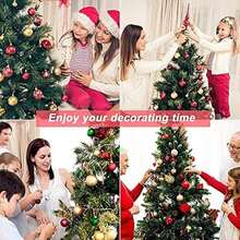 Juego de 78 adornos para árbol de Navidad, adornos de bolas de Navidad inastillables para colgar, para decoración del hogar, fiestas y festividades, color champán y blanco - 78 piezas - Ver 5