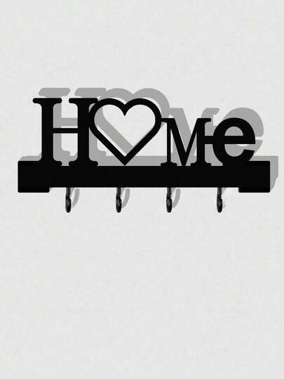 1 Piece Of HOME Heart-Shaped Key Rack For Wall-M Mounted Entranceway, Compact Storage Shelf With Key Holder And Hanging Hooks, No-Drill Installation, Ideal Front Door, Hallway, Or Living Room Decor, Perfect Gift Idea For Valentine's Day, Cozy Home Organization Accessory, Durable Wall Mount, Easy Key Management, Everyday Convenience, Stylish Home Accessory, Space-Saving Organizer For Keys And Small Essentials, Elegant Accent Piece For Entryway Decor, Quick-Access Key Storage Solution, Practical Yet Decorative Wall Mount Shelf For Home Living Spaces.