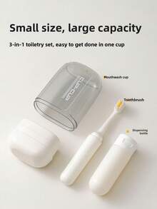 1 Set (Random Color) Travel Wash Cup Set, 3-In-1 Portable Rinse Cup, Toothbrush, Toothpaste Storage Box, Essential For Outdoor