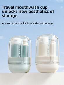 1 Set (Random Color) Travel Wash Cup Set, 3-In-1 Portable Rinse Cup, Toothbrush, Toothpaste Storage Box, Essential For Outdoor