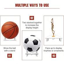 EstiloWADY Soporte De ExhibicióN De Bolas Soporte De Bola De AcríLico Soporte De Almacenamiento De ExhibicióN AcríLico Para Pelota De Baloncesto FúTbol Voleibol Rugby BalóN De Deportes TrofeosVersióN Mejorada - Transparente - Ver 7