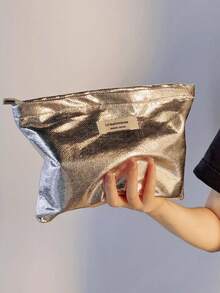 1 geantă cosmetică metalică din piele de șarpe, piele PU strălucitoare, capacitate mare, organizator portabil de toaletă pentru călătorie, geantă cu fermoar moale, geantă de toaletă pentru femei, genți pentru femei, geantă cosmetică personalizată, călătorie, geantă de machiaj, depozitare portabilă, geantă de frumusețe, articole esențiale pentru vacanță, cadou pentru Ziua Îndrăgostiților, Anul Nou, nuntă, decorațiuni pentru petreceri - Multicolor - Vizualizare 12