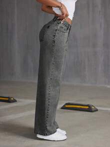 Tween 女童洗水喇叭牛仔裤，大码